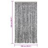 vidaXL Fly Curtain Grey and Black and White 100x220 cm Chenille