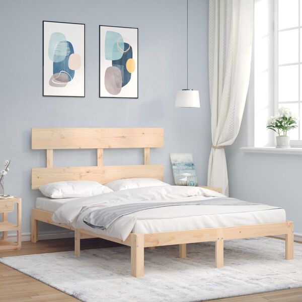 vidaXL Bed Frame without Mattress 140x190 cm Solid Wood Pine