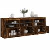 vidaXL Sideboard with LED Lights Smoked Oak 181.5x37x67 cm