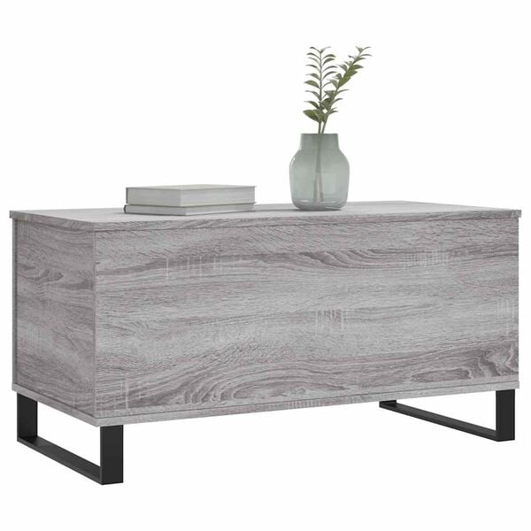 vidaXL Coffee Table Grey Sonoma 90x44.5x45 cm Engineered Wood
