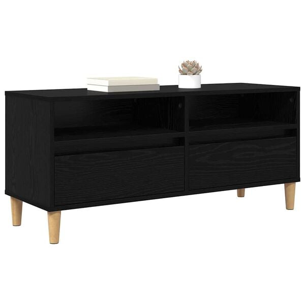 vidaXL TV Cabinet Black Oak 100 x 34.5 x 44.5 cm Engineered Wood