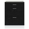vidaXL Kitchen Base Cabinet with Drawer Black Oak 60 x 46 x 81.5 cm