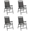 vidaXL Folding Chairs 4 pcs Melange Grey Steel and Textilene