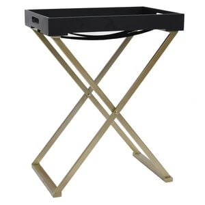 vidaXL Folding Table Gold and Black 48x34x61 cm MDF