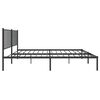 vidaXL Metal Bed Frame without Mattress with Headboard Black 150x200cm