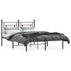 vidaXL Metal Bed Frame without Mattress with Headboard Black 135x190cm