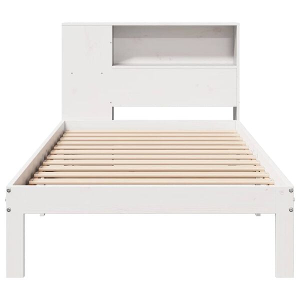 vidaXL Bookcase Bed without Mattress White 75x190 cm Small Single Solid Wood Pine