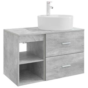 vidaXL Bathroom Furniture Set 2 pcs Concrete Grey Engineered Wood