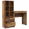 vidaXL Desk with Drawer 2 pcs Old Wood