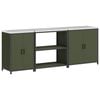 vidaXL Kitchen Storage Set with Shelf Other 3 pcs Olive Green Steel