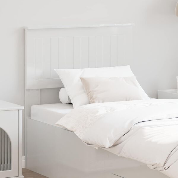 vidaXL Headboard with Headboard Gloss White 75 cm Engineered wood
