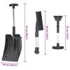 vidaXL Snow Shovel Kit 3-in-1 Black Aluminum