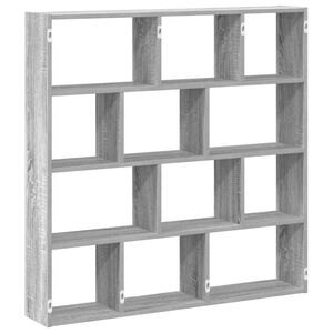 vidaXL Wall Cube Shelf 12 Compartments Grey Sonoma Engineered Wood