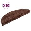 vidaXL Stair Mats 10 pcs 56x17x3 cm Brown Half Round