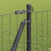 vidaXL Fence with Post Grey 1.2 x 25 m Steel and PVC