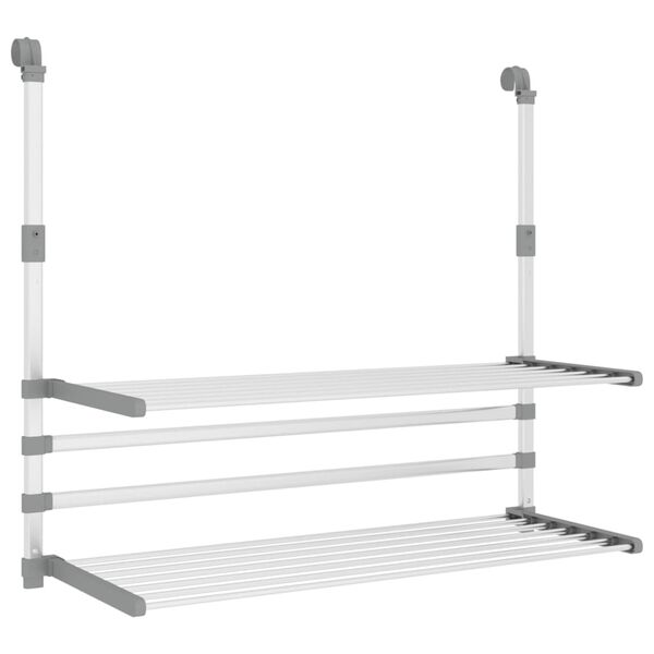vidaXL Drying Rack for Balcony 89x25x(60-95) cm Aluminium