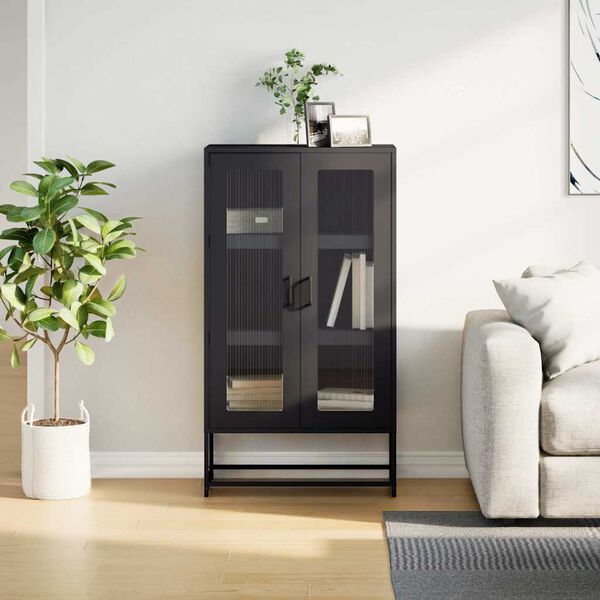 vidaXL Highboard Black 68x39x123 cm Steel