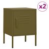 vidaXL Nightstand | Set of 2 | Olive Green | Steel | Compact