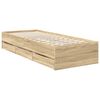 vidaXL Bed Frame with Drawer Sonoma Oak 75 x 190 cm Engineer Wood