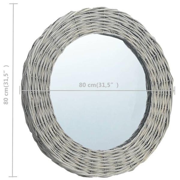 vidaXL Mirror 80 cm Wicker