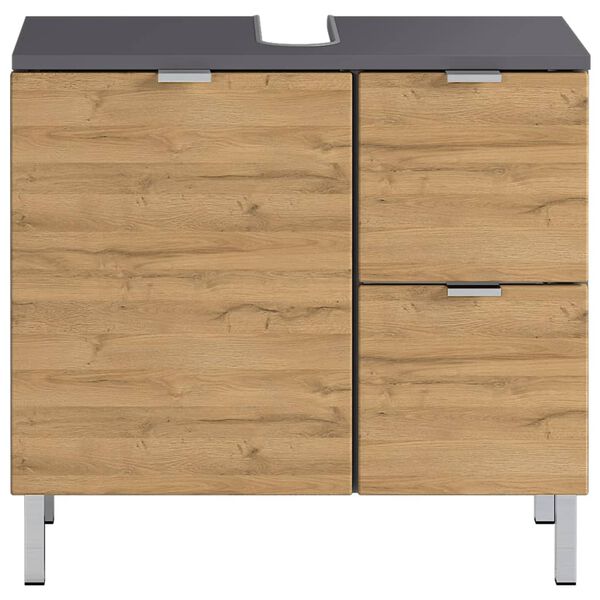 Germania Wash Basin Base Cabinet GW-Mauresa 34x60x56 cm Graphite and Grandson-oak