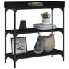 vidaXL Console Table with Shelves Black 75x30x80 cm