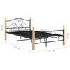 vidaXL Bed Frame without Mattress Black Metal 120x200 cm