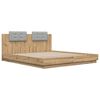 vidaXL Bed Frame with Headboard with Storage Artisan Oak 180 x 200 cm