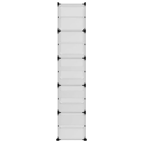 vidaXL Shoe Rack Transparent 44x31.5x153.5 cm PP