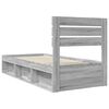 vidaXL Bed Frame Grey Sonoma 75 x 190 cm Solid Pine Wood
