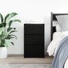 vidaXL Bedside Cabinet with 3 Drawers Black 39x35x65 cm