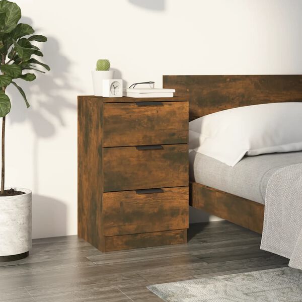 vidaXL Bedside Cabinet Smoked Oak 40x36x65 cm