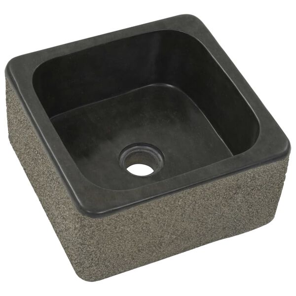 vidaXL Sink 30x30x15 cm Riverstone Black