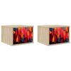 vidaXL Wall-mounted Bedside Cabinet HEESCH 2 pcs Sonoma Oak