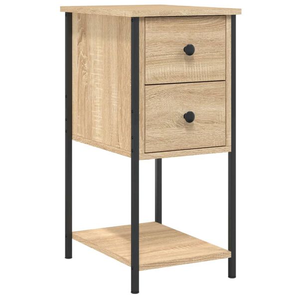 vidaXL Bedside Cabinet Sonoma Oak 32x42x70 cm Engineered Wood