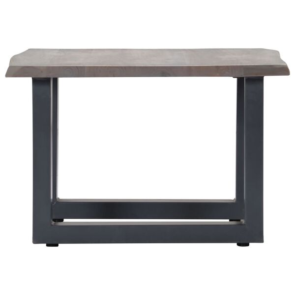 vidaXL Coffee Table with Live Edges Grey 60x60x40 cm Solid Acacia Wood