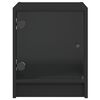 vidaXL Bedside Cabinet with Glass Door Black 35x37x42 cm