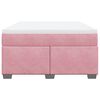 vidaXL Box Spring Bed with Mattress Pink 140x200 cm Velvet