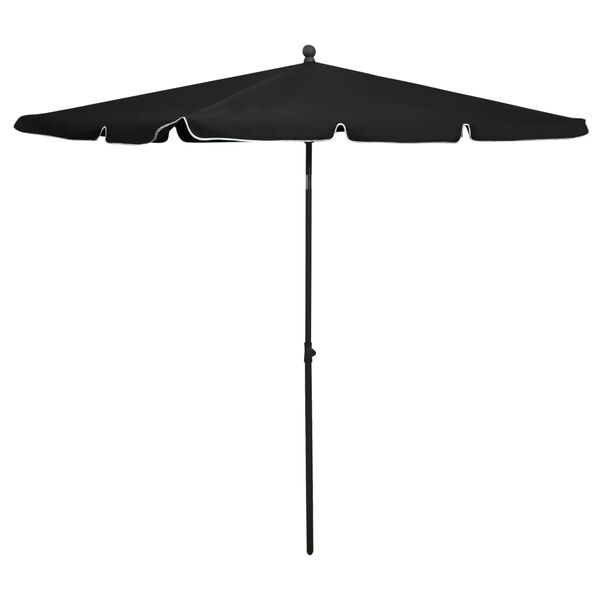 vidaXL Garden Parasol with Pole 210x140 cm Black