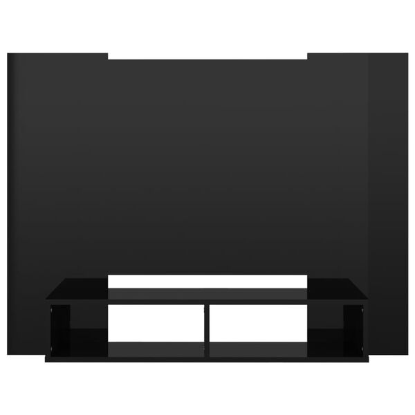 vidaXL Wall TV Cabinet High Gloss Black 120x23.5x90 cm Engineered Wood