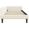 vidaXL Corner Bed Frame with Headboard Cream 100 cm x 200 cm Velvet