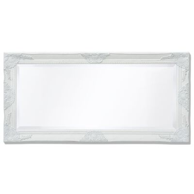 vidaXL Wall Mirror Baroque Style 100x50 cm White