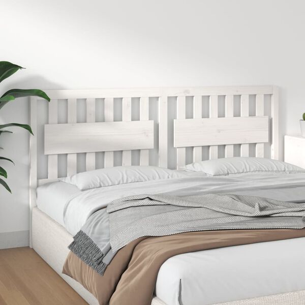 vidaXL Bed Headboard White 185.5x4x100 cm Solid Wood Pine