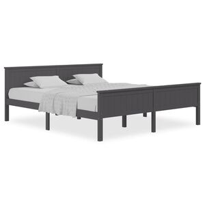 vidaXL Bed Frame without Mattress Grey Solid Wood Pine 200x200 cm
