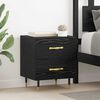 vidaXL Bedside Cabinet Black Oak 40 x 35 x 47.5 cm Engineered Wood