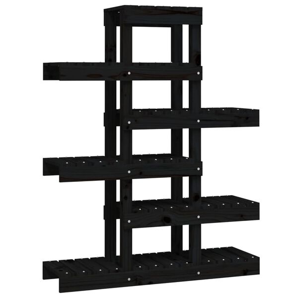 vidaXL Plant Stand Black 85x25x109.5 cm Solid Wood Pine