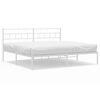vidaXL Metal Bed Frame without Mattress with Headboard White 180x200cm