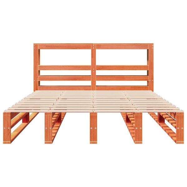 vidaXL Bed Frame without Mattress Wax Brown 160x200 cm Solid Wood Pine