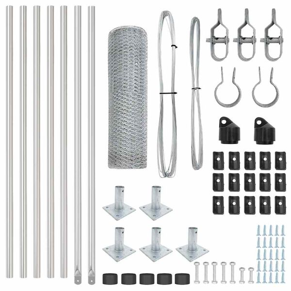 vidaXL Fence Post Silver 10 x 0.4 m (13 mm mesh) Steel