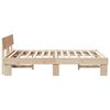 vidaXL Bed Frame with Headboard Natural 150 x 200 cm Solid Pine Wood